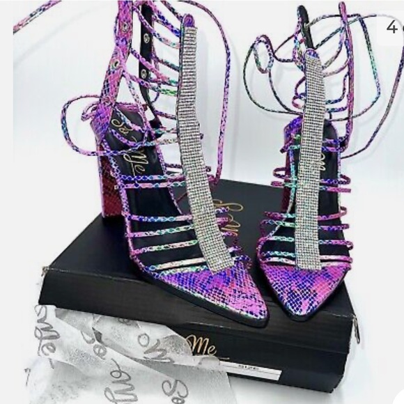 MISS LOLA SNAKE PRINT IRIDESCENT PUMP - Picture 3 of 9